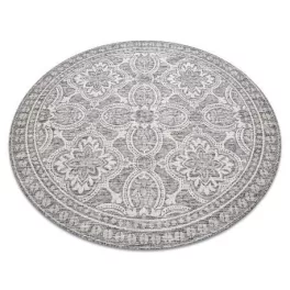    Tkani tepih od sisala LOFT 21193 Krug boho slonovača/srebro/taupe krug 160 cm