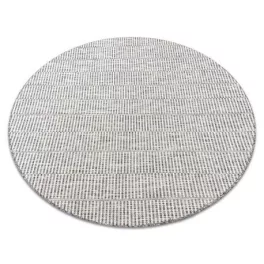    Pleteni tepih od sisala LOFT 21198 Okrugli boho kotač slonovača/srebro/taupe 160 cm