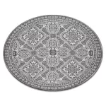  Pleteni tepih od sisala LOFT 21193 Kružni boho slonovača/srebrni/sivi krug 120 cm