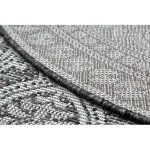  Pleteni tepih od sisala LOFT 21193 Kružni boho slonovača/srebrni/sivi krug 120 cm