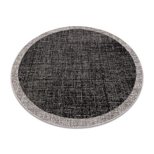  Tkani sisal floorlux tepih Circle 20401 crni / srebrni krug 160 cm