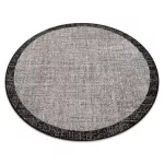  Tkani sisal floorlux tepih Circle 20401 srebrni / crni krug 160 cm