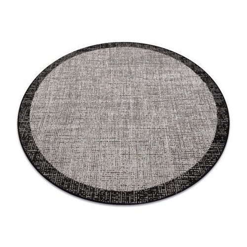  Tkani sisal floorlux tepih Circle 20401 srebrni / crni krug 160 cm