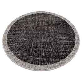    Tkani sisal floorlux tepih Circle 20401 crni / srebrni krug 120 cm