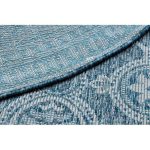  Pleteni tepih od sisala LOFT 21193 Krug boho slonovača/srebrni/plavi krug 160 cm