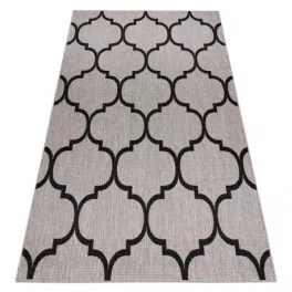   Fonott sizal floorlux tepih 20608 marokkói rácsos siva / crne 60x110 cm