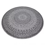  Tkani tepih od sisala LOFT 21207 Rosette Circle boho slonovača/srebrni/sivi krug 160 cm