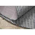 Pleteni tepih od sisala LOFT 21198 Kružni boho slonovača/srebrni/sivi krug 120 cm