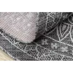  Pleteni tepih od sisala LOFT 21207 Rosette Circle boho slonovača/srebrni/sivi krug 120 cm