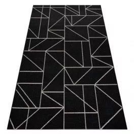   Fonott sizal floorlux tepih 20605 crne / siva HÁROMSZÖGEK, GEOMETRIAI  80x150 cm