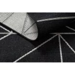 Fonott sizal floorlux tepih 20605 crne / siva HÁROMSZÖGEK, GEOMETRIAI  60x110 cm