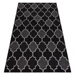   Fonott sizal floorlux tepih 20607 marokkói rácsos siva / crne 80x150 cm