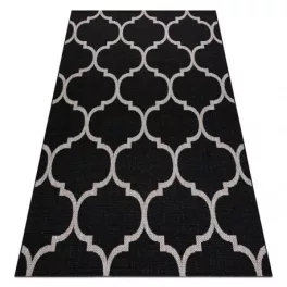   Fonott sizal floorlux tepih 20608 marokkói rácsos crne / siva 60x110 cm