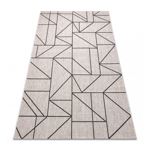  Tkani sisal floorlux tepih 20605 srebrni / crni / bež TROKUTOVI, GEOMETRIJSKI 240x330 cm