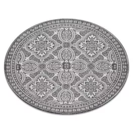    Pleteni tepih od sisala LOFT 21193 Kružni boho slonovača/srebrni/sivi krug 160 cm