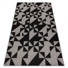   Fonott sizal floorlux tepih 20489 siva / crne HÁROMSZÖGEK 200x290 cm