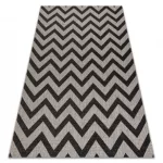 Fonott sizal floorlux tepih 20340 siva / crne Cikcakk 160x230 cm