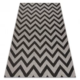   Fonott sizal floorlux tepih 20340 siva / crne Cikcakk 160x230 cm