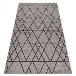   Fonott sizal floorlux tepih 20508 siva / crne HÁROMSZÖGEK 160x230 cm