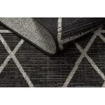 Fonott sizal floorlux tepih 20508 crne / siva HÁROMSZÖGEK 80x150 cm