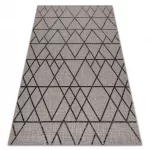 Fonott sizal floorlux tepih 20508 siva / crne HÁROMSZÖGEK 60x110 cm
