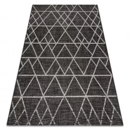   Fonott sizal floorlux tepih 20508 crne / siva HÁROMSZÖGEK 200x290 cm