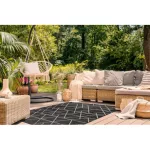 Fonott sizal floorlux tepih 20508 crne / siva HÁROMSZÖGEK 60x110 cm