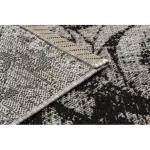 Fonott sizal floorlux tepih 20491 virágok siva / crne 140x200 cm