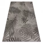 Fonott sizal floorlux tepih 20504 listovi siva / crne dzsungel 160x230 cm