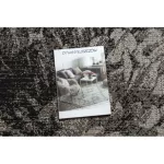 Fonott sizal floorlux tepih 20491 virágok siva / crne 200x290 cm