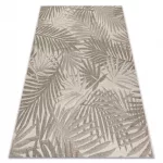 Fonott sizal floorlux tepih 20504 listovi pezsgő / tamno siva dzsungel 80x150 cm