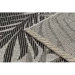 Fonott sizal floorlux tepih 20504 listovi siva / crne dzsungel 60x110 cm