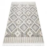 tepih SEVILLA Y523C gyémánt siva / žuta ehér Rojt Berber shaggy 80x150 cm