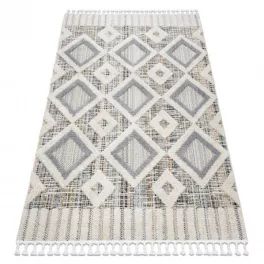   tepih SEVILLA Y523C gyémánt siva / žuta ehér Rojt Berber shaggy 80x150 cm