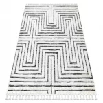 tepih SEVILLA Z788B labirintus, görög bijela / antracit Rojt Berber shaggy 140x190 cm