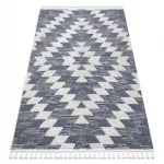 tepih SEVILLA Z250A gyémánt plava / siva ehér Rojt Berber shaggy 80x150 cm