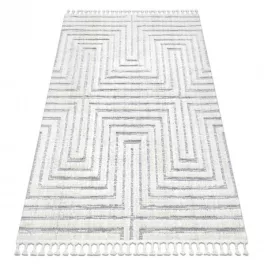   tepih SEVILLA Z788A labirintus, görög bijela / siva Rojt Berber shaggy 80x150 cm