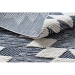 tepih SEVILLA Z250A gyémánt plava / siva ehér Rojt Berber shaggy 160x220 cm