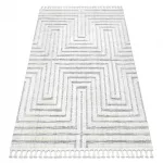 tepih SEVILLA Z788A labirintus, görög bijela / siva Rojt Berber shaggy 180x270 cm