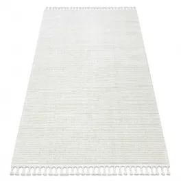    Tepih SEVILLA PC00B pruge bijela vunena rese Berber shaggy 240x330 cm