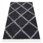 tepih BERBER UNION 3482 rácsozat siva Rojt shaggy 120x170 cm