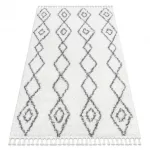 tepih BERBER UNION 3374 gyémánt, lánc krem / siva Rojt shaggy 140x190 cm