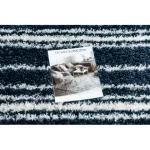 tepih BERBER UNION 4080 Csík plava / krem Rojt shaggy 160x220 cm