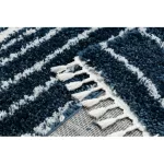 tepih BERBER UNION 4080 Csík plava / krem Rojt shaggy 160x220 cm