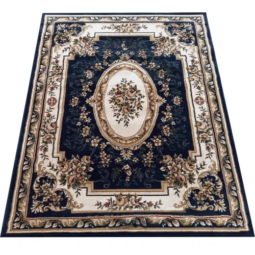  Dy. Exclusive 04 N - tamnoplavi tepih s rozetom 80 x 150 cm