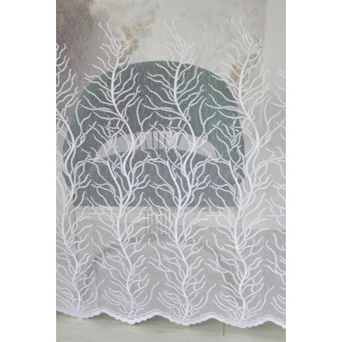  Gotova zavjesa s uzorkom Drvo života Bijela 300x250cm