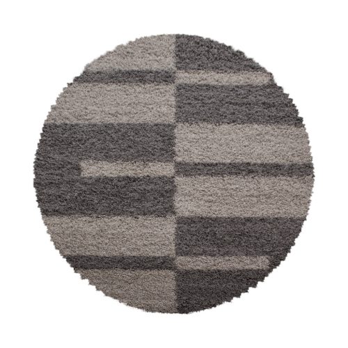  Ay. GALA 2505 120 x 120 cm taupe-smeđi čupavi tepih - okrugli