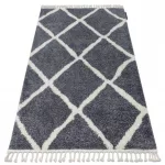 tepih BERBER CROSS B5950 siva / bijela Rojt shaggy 160x220 cm