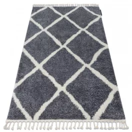   tepih BERBER CROSS B5950 siva / bijela Rojt shaggy 160x220 cm