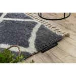 tepih BERBER CROSS B5950 siva / bijela Rojt shaggy 80x150 cm